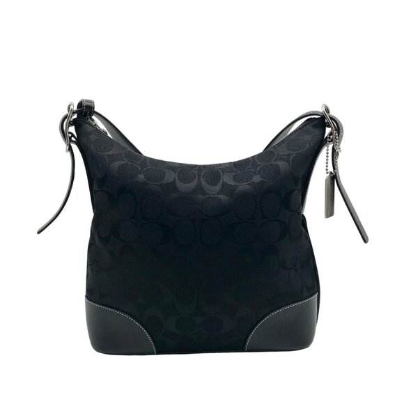 Coach Black Signature Sateen & Leather Trim Crossbody 6347 - Picture 1 of 11
